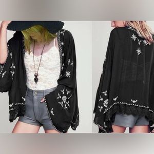 Free People Embroidered Kimono Jacket (m)